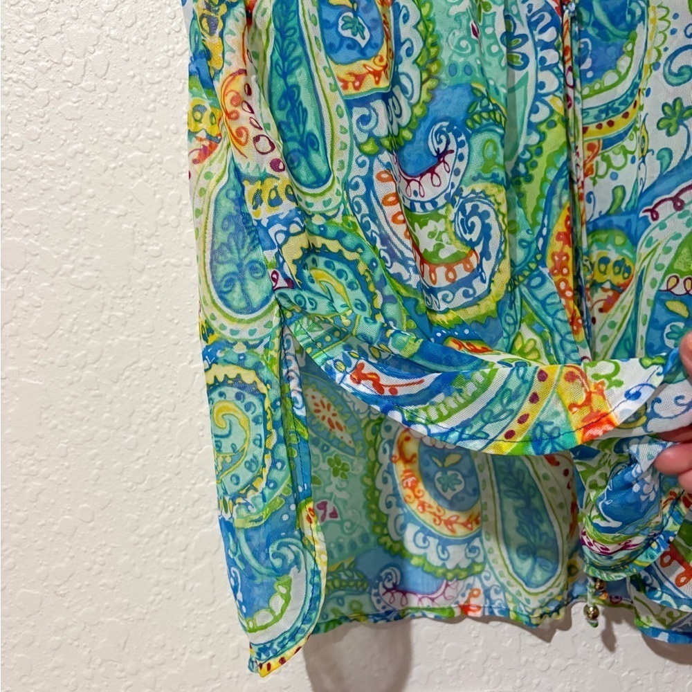 Lauren Ralph Lauren Medium Carnivale Paisley Mesh Swimsuit Cover Up Dress - Picture 4 of 9